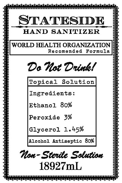 18927mL Front Label - Front Sanitizer Label 18927ml